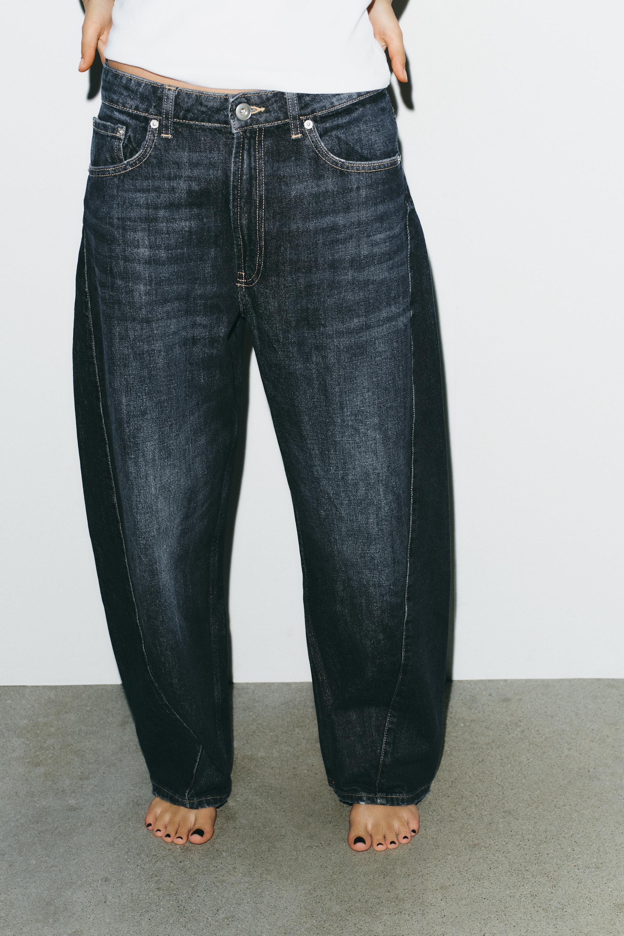 TRF MID-RISE BAGGY BARREL JEANS